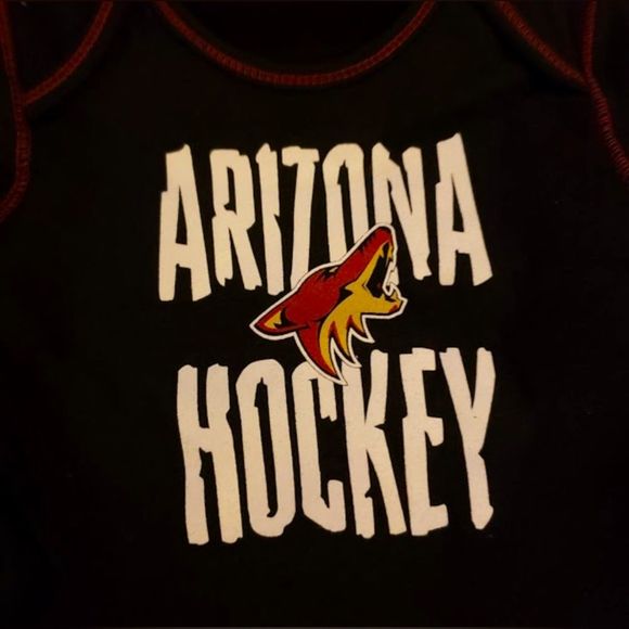 NHL Arizona Coyotes Infant Black Gray Red Creeper Bodysuit Boys Size 3-6M. New! - Picture 2 of 8